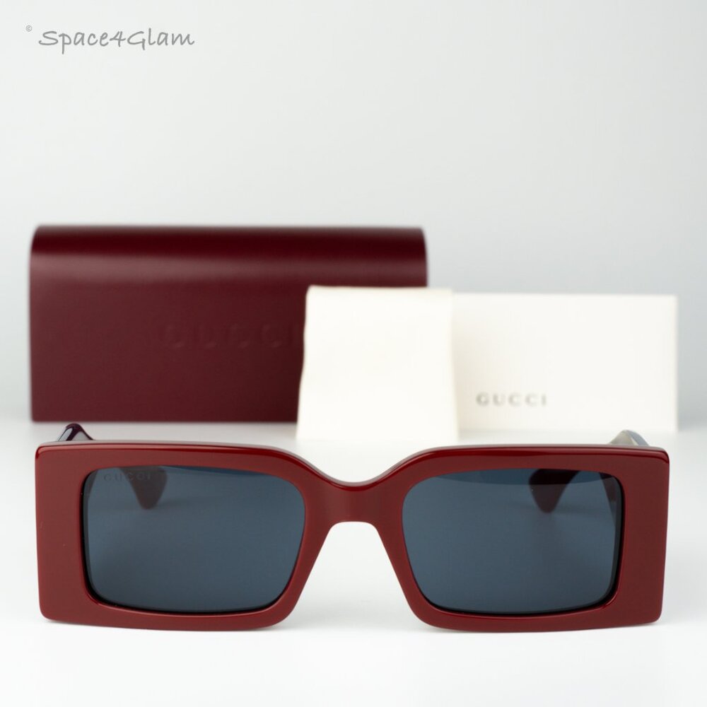 Gucci Women Sunglasses Burgundy Blue Rectangular GG1860S 003 BRAND NEW - Picture 3 of 8